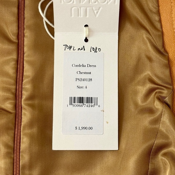 NWT Ulla Johnson Midi Sleeveless Belted Cordelia Leather Dress - Picture 9 of 10